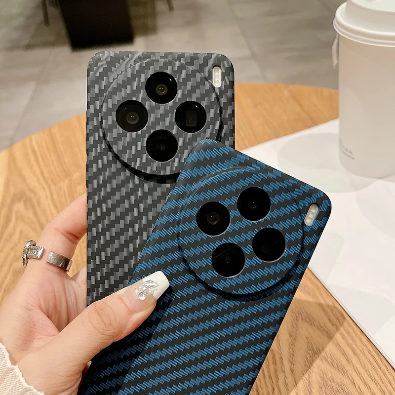 Carbon Fiber Matte PC Case For VIVO X200 Pro Mini Ultra Thin Anti Fingerprint Heat Dissipation Hard Back Camera Protector Shell