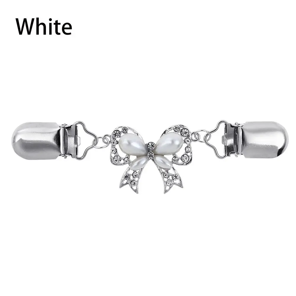 Clothing Metal Holder Diamond-studded Cardigan Collar Clip Sweater Shawl Clips Butterfly Bow Brooches Duck-mouth Plated Clasps