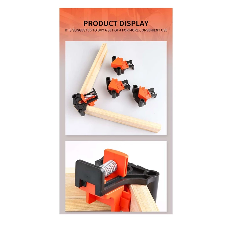 1Set Quick Clamp Clips Woodworking Angle Clamp Utility Fixation Tool For Wood Hand Tools Clamp Rubber Sleeve