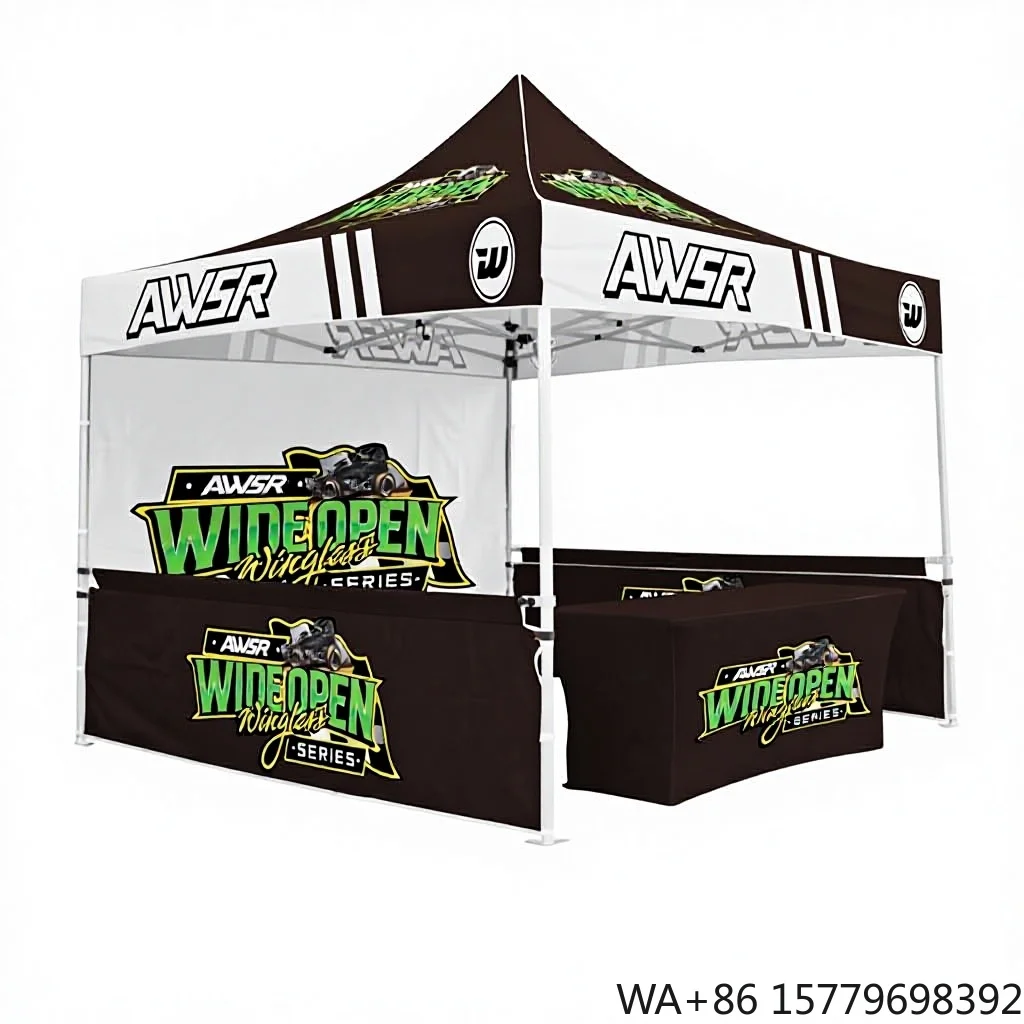 Fire Retardant Waterproof Windproof Foldable Aluminum Alloy Heavy Duty 3x3m Trade Show Canopy Branded Outdoor Commercial Tent