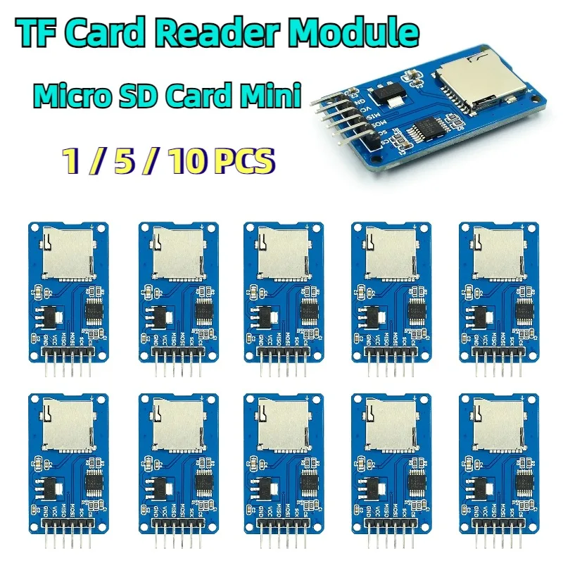 1-10pcs/lot Micro SD Card Mini TF Card Reader Module SPI Interfaces with Level Converter Chip for Arduino