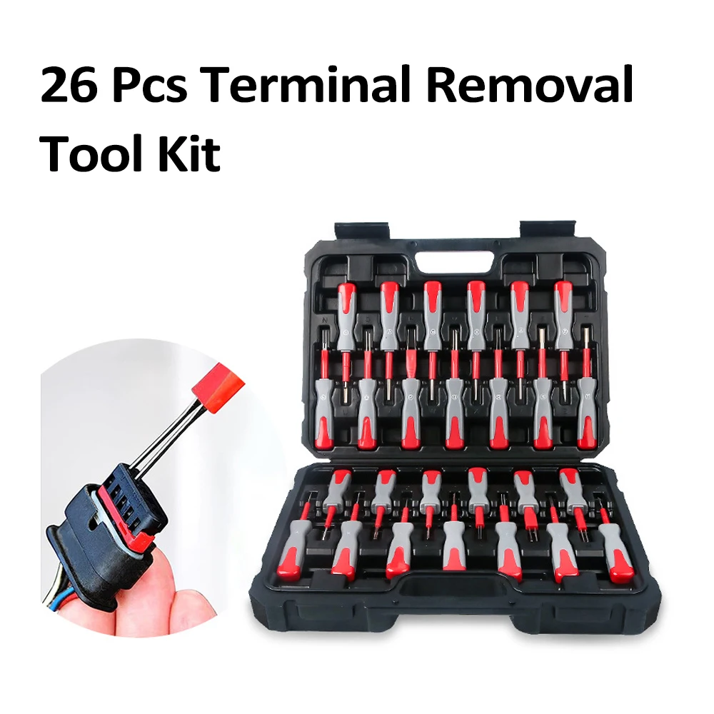 26 Pcs Terminal Removal Tool Kit For Replaces Universal Vehicle Wire Harness Pin Connector Release Tool Set