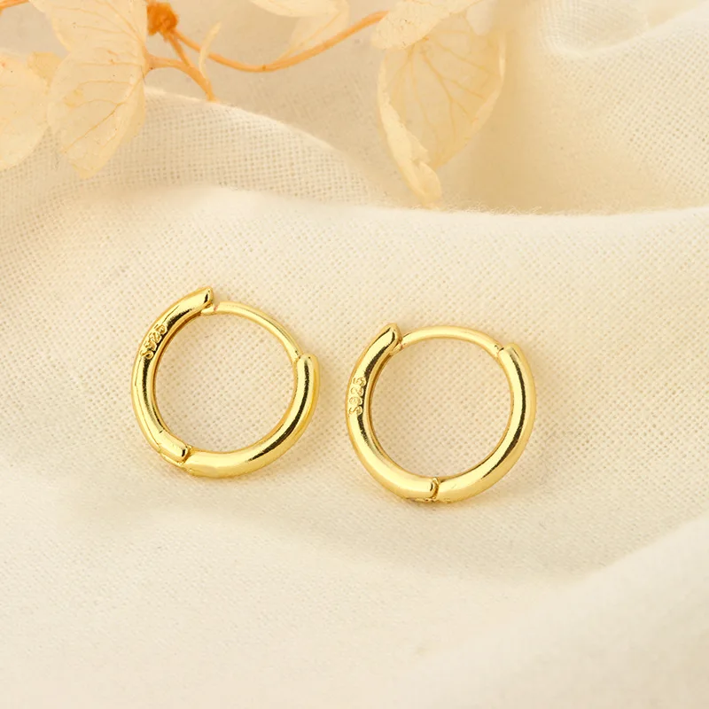 Wholesale Minimalist Hoop Earrings for Women Low-key Girls Ear Piercing Accessories Daily Wear Fashion Versatile Jewelry Hot