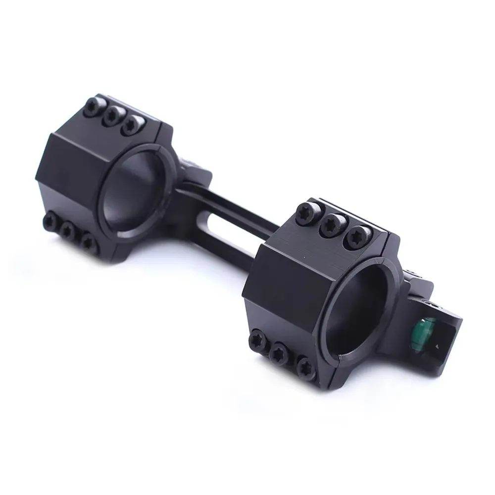 SPINA OPTICS Montura táctica para riel Dovetail de 11 mm Anillos de mira de 25,4 mm/30 mm con dos niveles de burbuja para arma real, .308, .300.