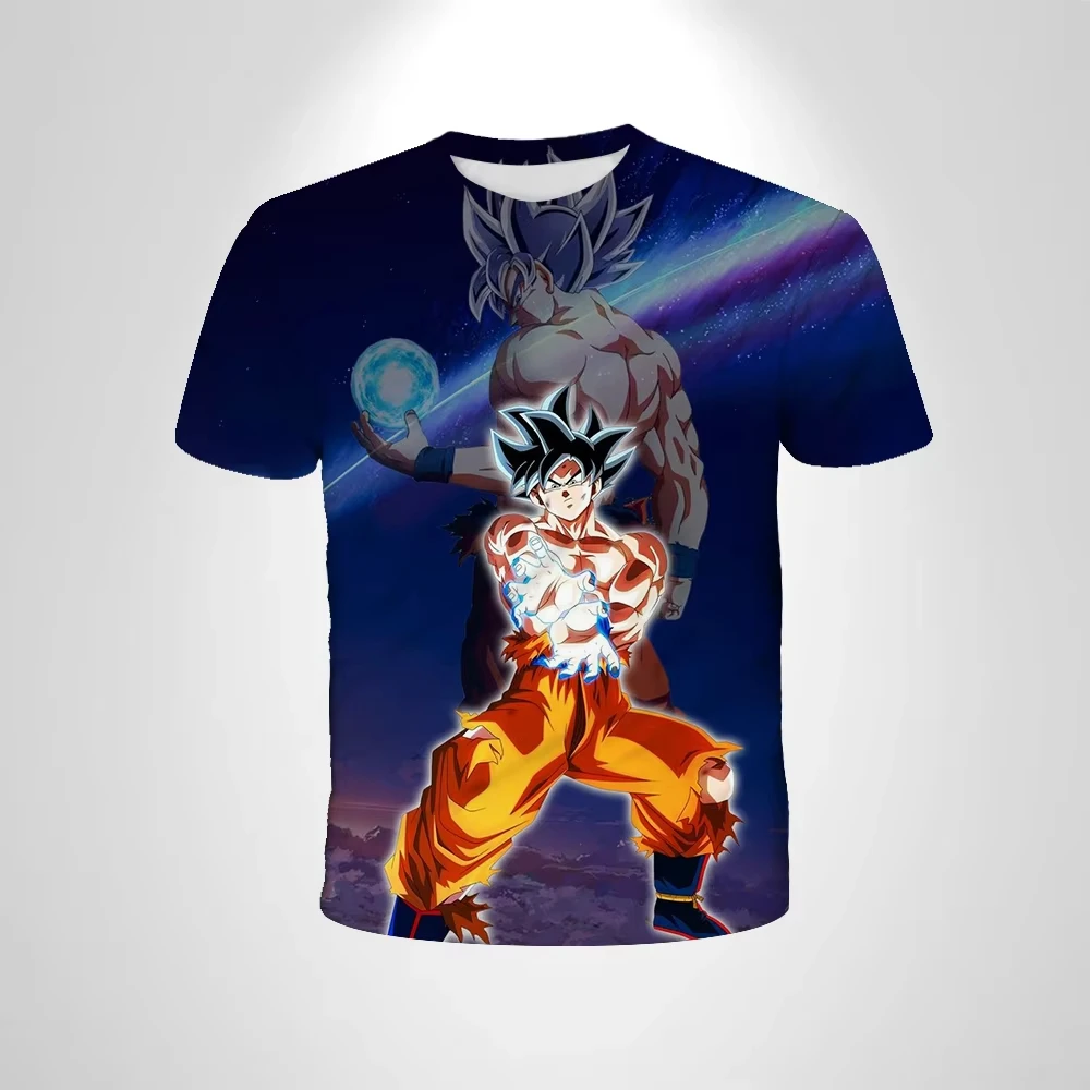 2026 Sommer Dragon Ball T-Shirt Kinder Oberteile Anime Figuren Son Goku Super Saiyan T-Shirt Jungen T-Shirts Kinder Kurzarm – Detail 7