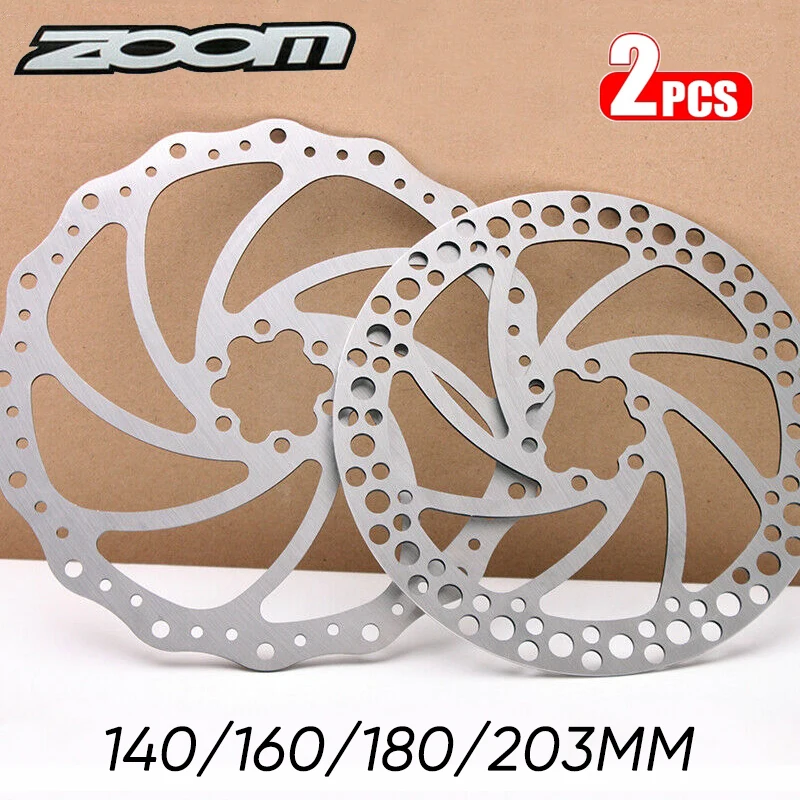 2pc ZOOM Brake Discs Rotor 6 Bolts Bike Rotors 140mm 160mm 180mm 203mm Bicycle Brake Disk Rotor Hydraulic Brake Disc for Bicycle