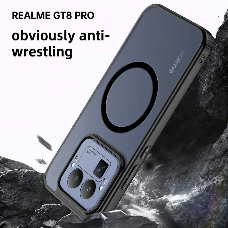 Etui na Realme GT8 Pro Nowe Modne Matowe Magnetyczne PC Odporne na Upadki Etui Ochronne na Realme GT 8 Pro Wstrząsoodporny Bumper Funda — zdjęcie produktu 5