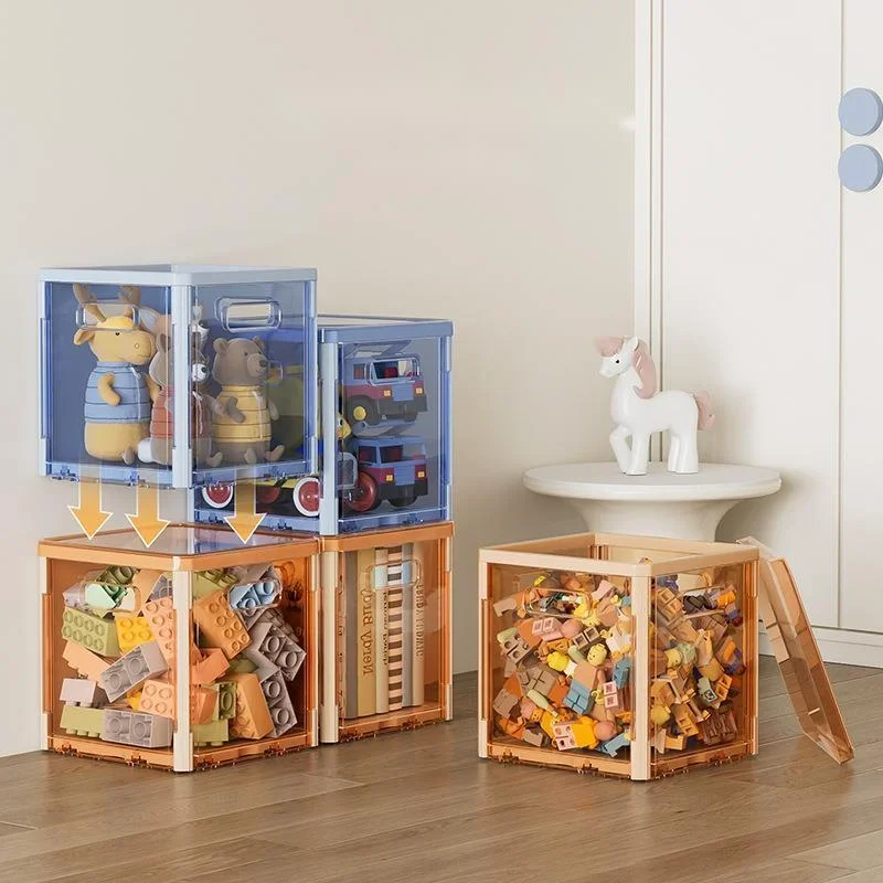 

Multi-functional Transparent Household Toy Storage Box Portable Tools Sundries Plastic Box Living Room Folding Snack Box