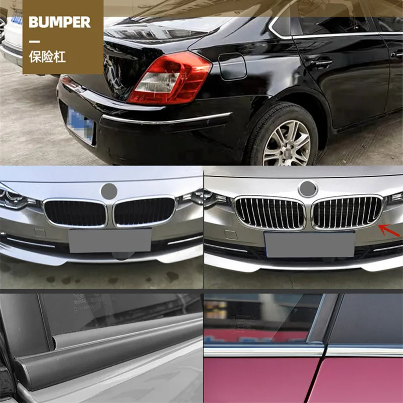 Car Body / door Protector Bumper Decorative Strip Auto Window Edge Trim Sticker Silver 4MM 6MM 9MM 15MM 21MM 25MM 30MM