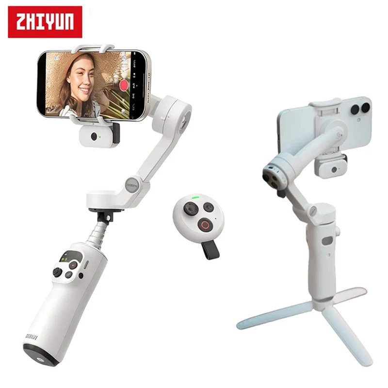 ZHIYUN Smooth Q5 Ultra Gimbal Stabilizer with AI Tracking Motion-Sensing Control Wireless Remote for iPhone Android Vlog Live