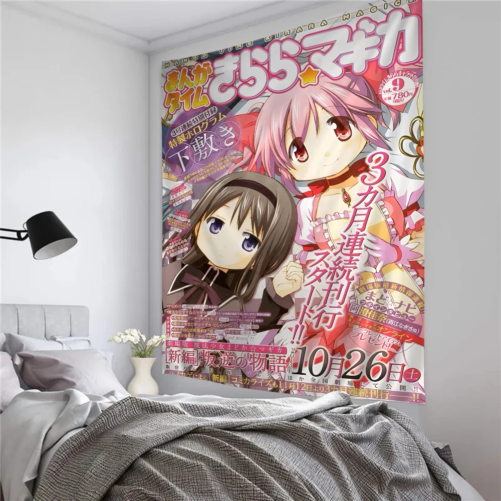 Puella Magi Madoka Magica Hanging Bohemian Tapestry Hanging Tarot Hippie Wall Rugs Dorm Japanese Tapestry