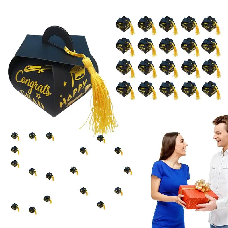 

Graduation Candy Boxes Gradation Candy Box 50X Doctoral Hat Design Holder Decoration Centerpiece For High School Class Guest