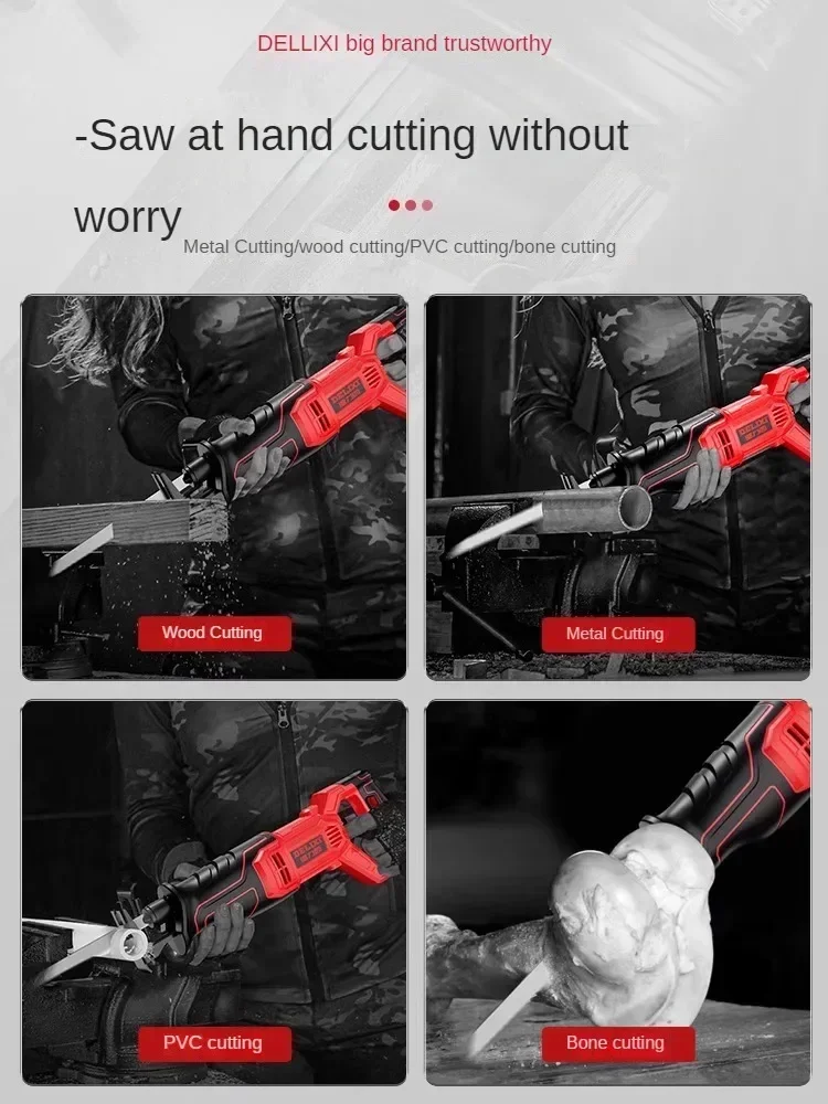 Serra alternativa elétrica poderosa de 220 V para corte de metal e madeira