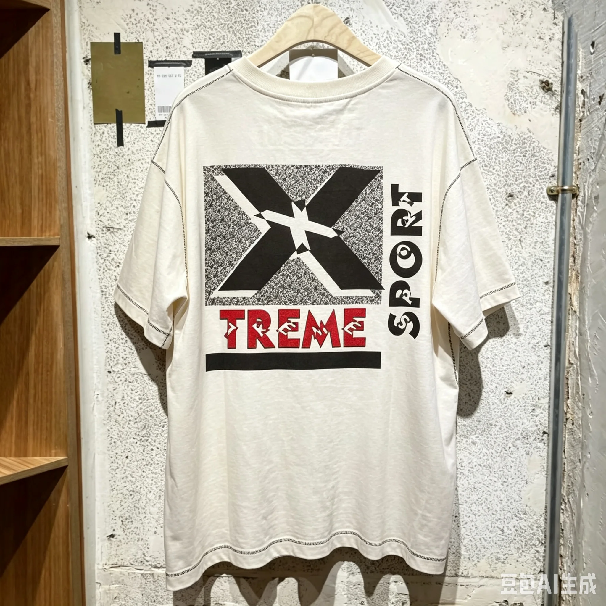 Big X Stone Print Short Sleeve Summer Men Women Street SECND SLF Tshirts High Street Contrasting Letter Silhouette Sports Tee
