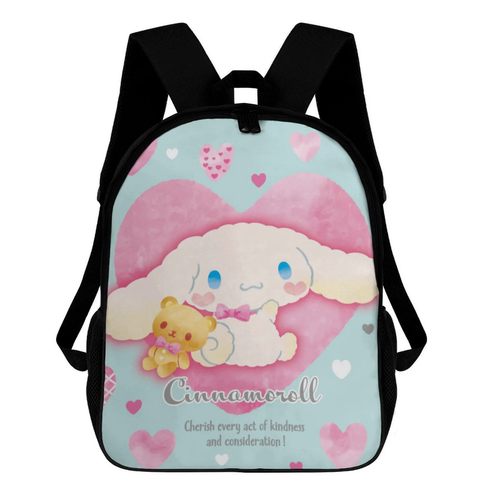 

Cinnamoroll Cherish Kindness Quote Mochila, школьные сумки с принтом для мальчиков, 12-дюймовый школьный рюкзак, сумка