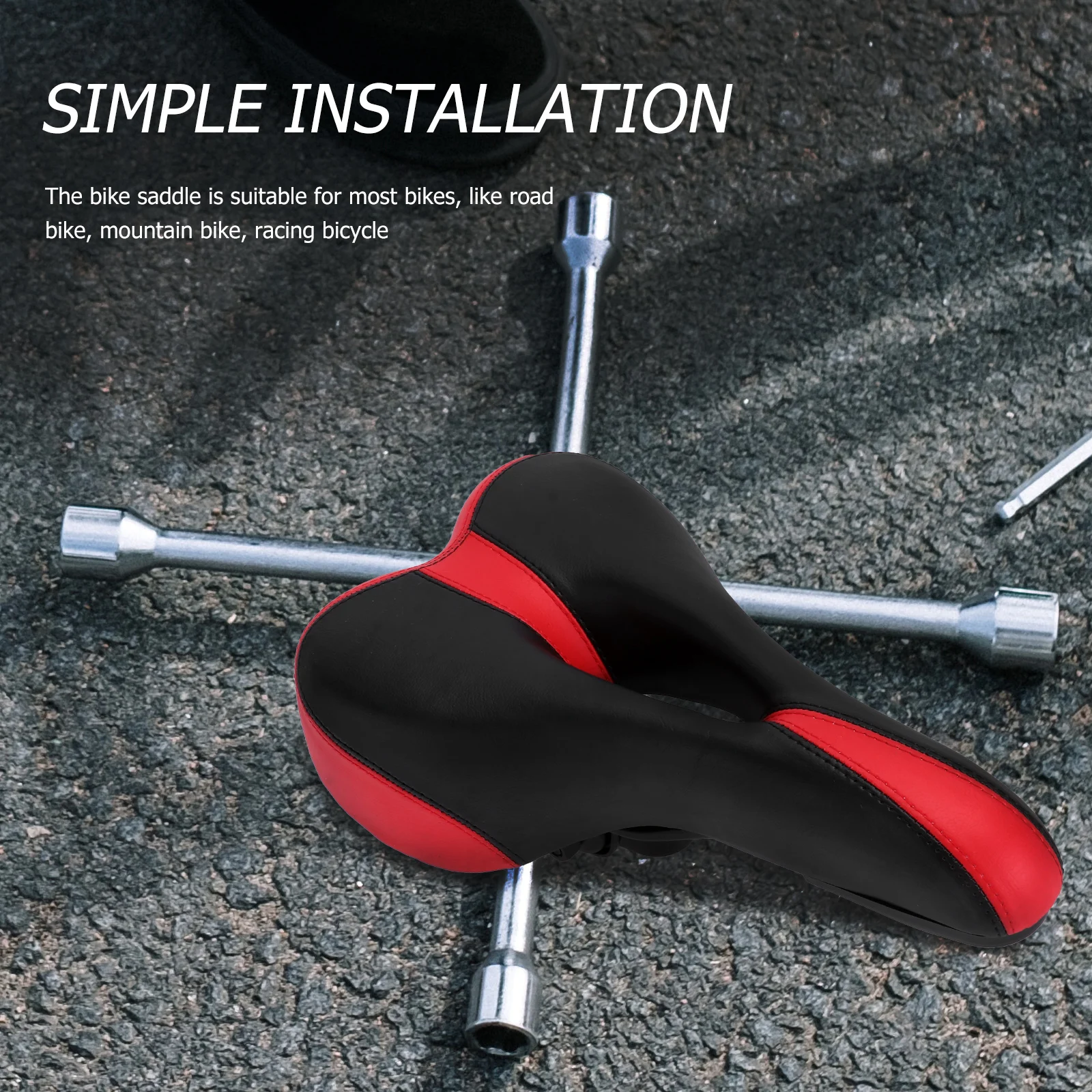 

Bike Bike Seat Comfortable Saddle Road Mountain Sports Cushion Cycling Seat Cushion Pad Red