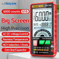 616 Large Screen Backlight Digital Multimeter 6000 Counts Ultra Thin Intelligent AC DC Voltage Current Multimeter Test Tool