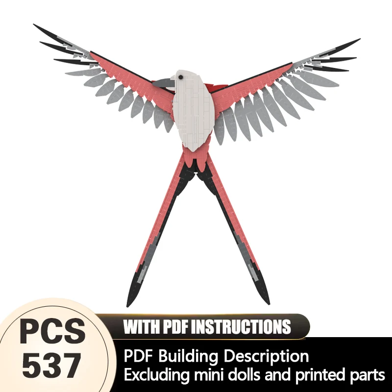 Creators Animal Series Model MOC Building Bricks Scissor-Tailed Flycatcher Modular Technology Gifts Assemble Children Toys Suit