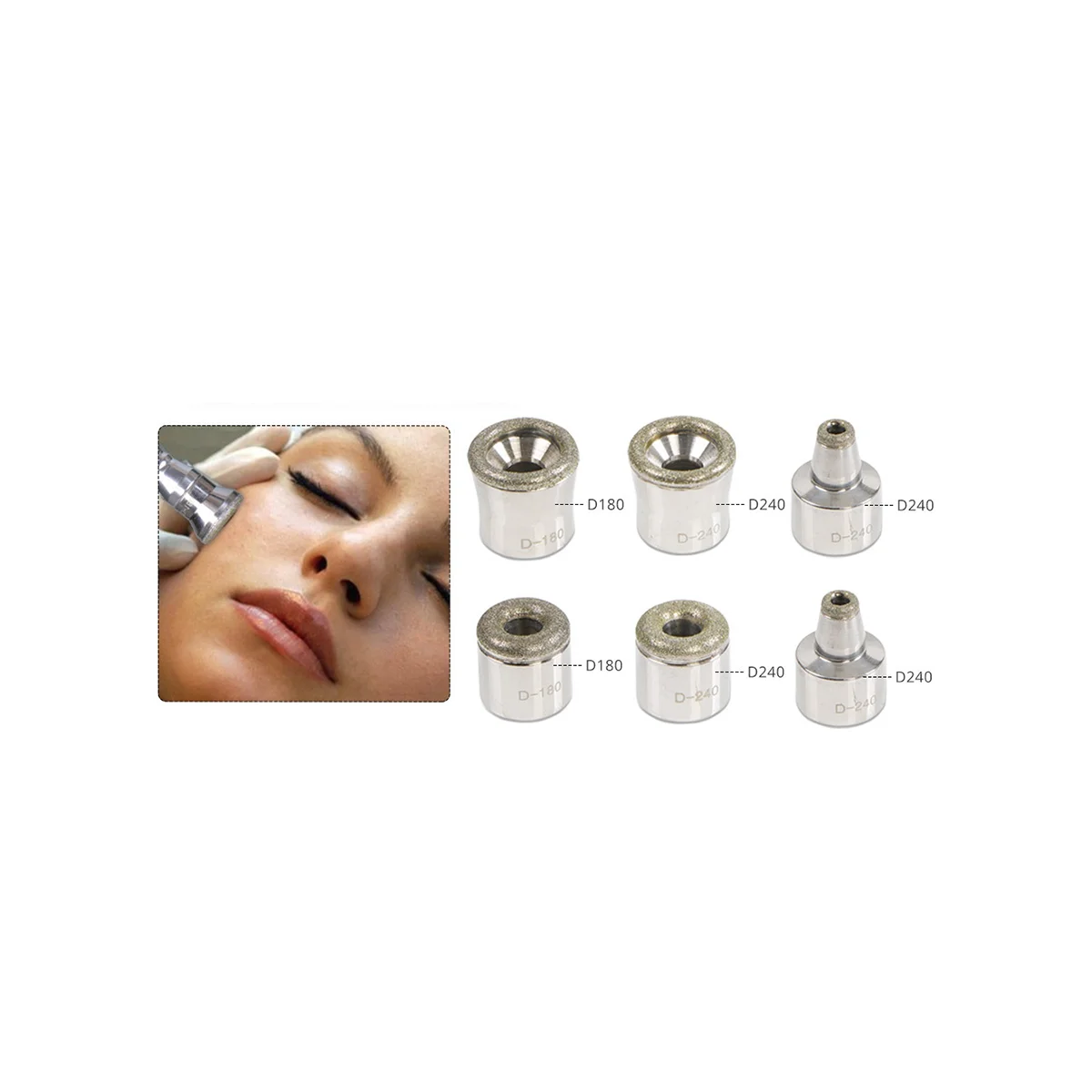 Punta de repuesto de punta de dermoabrasión de acero inoxidable para eliminación de espinillas, accesorio de máquina de dermoabrasión facial