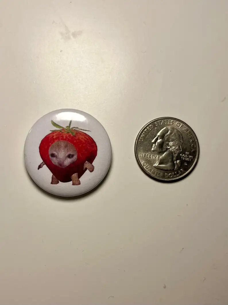 Strawberry Cat Button Pin Set