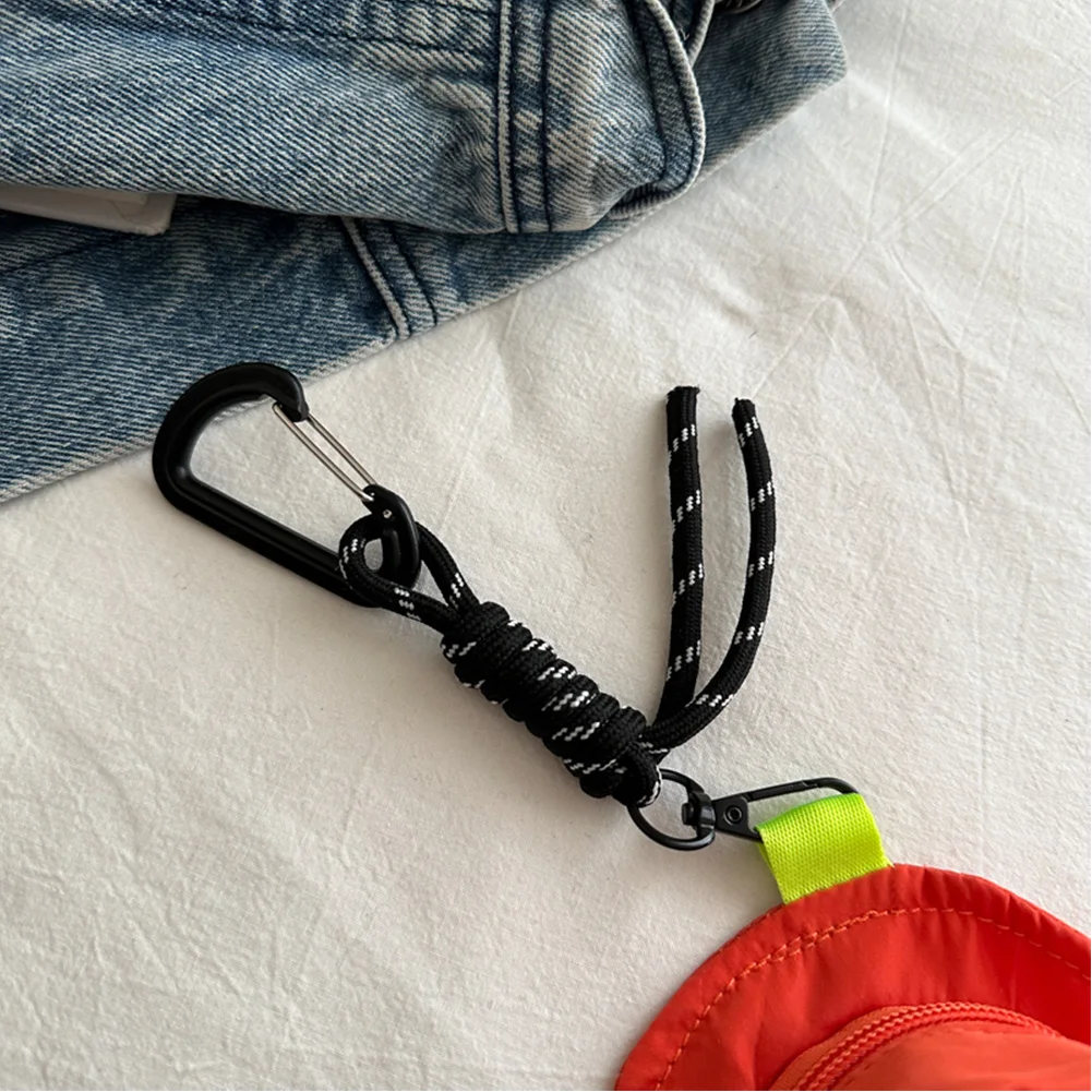 Hat Shape Mini Pendant Bag with Carabiner Small Change Pouch Solid Color Anti-Theft Mini Wallet Party Travel Shopping Bag