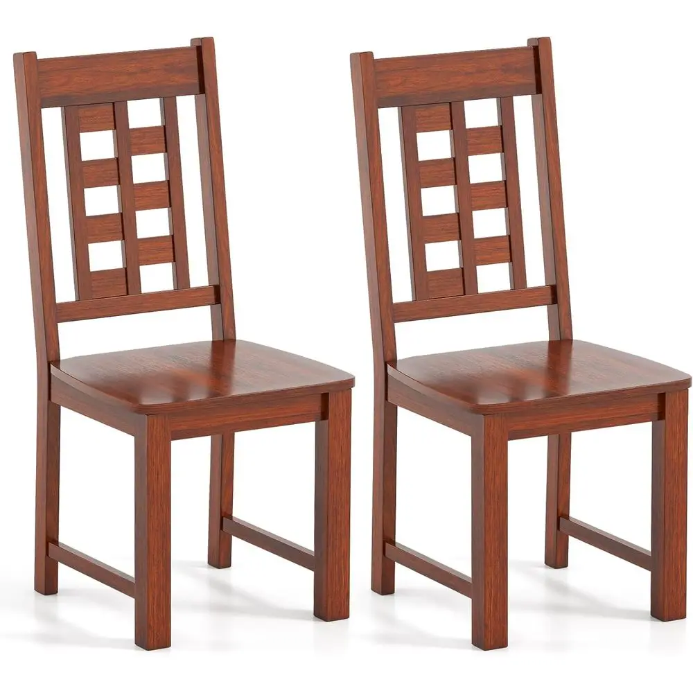 

Solid Rubberwood Dining Chairs Set of 2 with High Hollowed Backrest, Wide Seat, 400 lbs Load Capacity, Suitable for Kitchen, Din