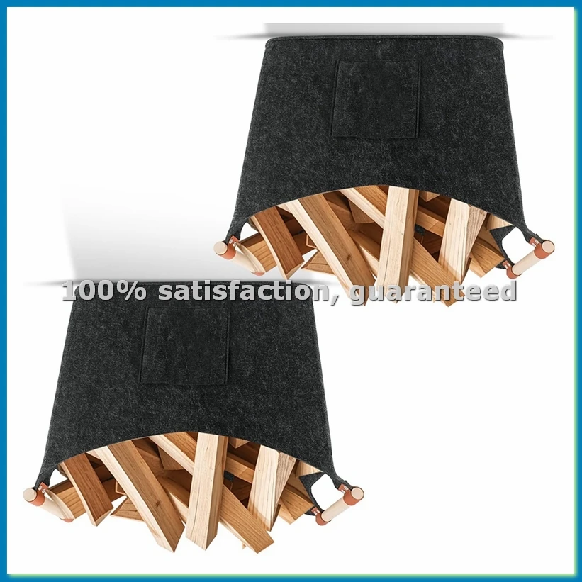 Firewood Bag Firewood Basket Large Capacity Bag Multi-Purpose Firewood Storage Handbag Dirty Clothes Storage Basket-A51M