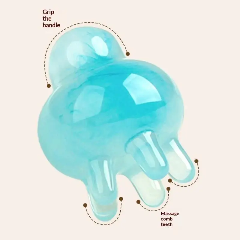 Resin Jellyfis Massage Comb Head Meridian Scraping Scalp Massage Brush Acupuncture SPA GuaSha Massage Comb Fatigue Relief