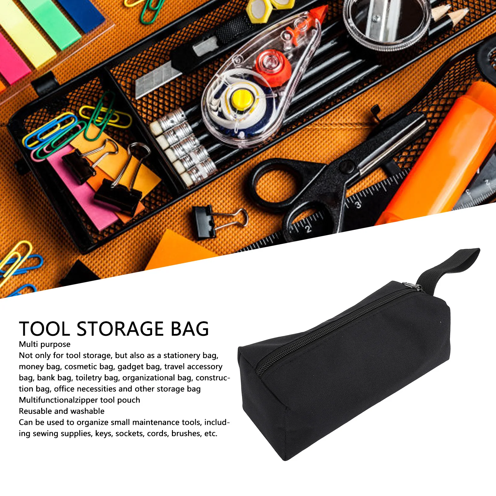 Small Tool Pouch Scratch Resistant Waterproof Multifunctional Portable Tool Bags Sturdy Stitching for Home Outdoor Use