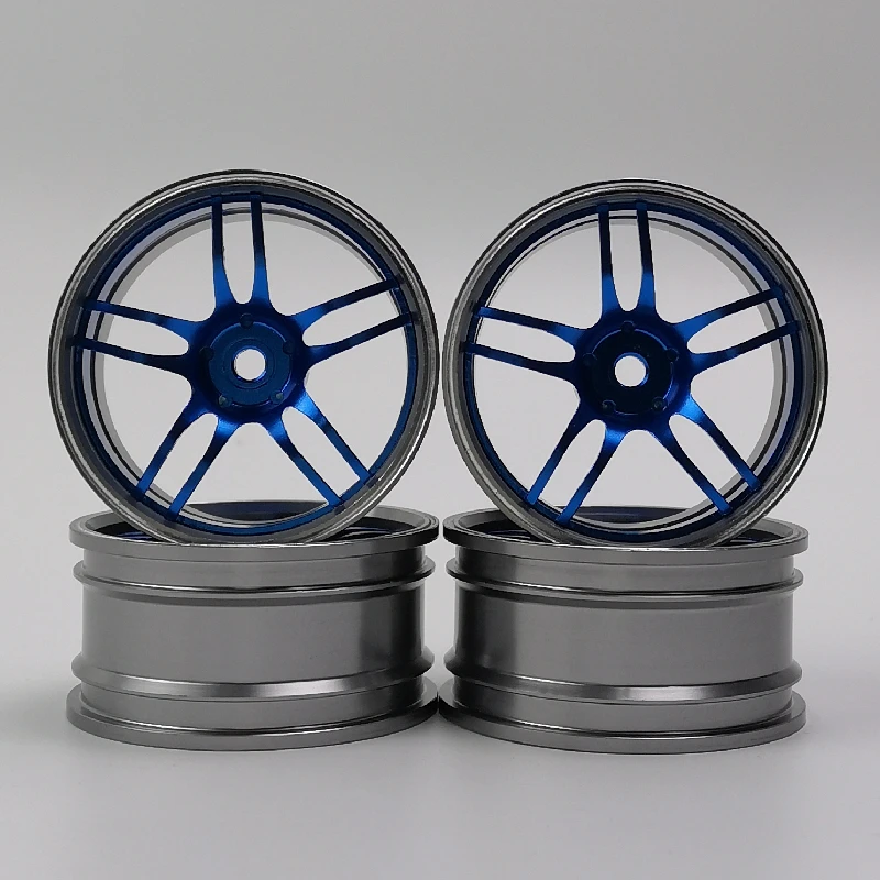 3/6/9mm Offset 4pcs CNC Machined Aluminum Wheels Rims 1/10 Scale RC Car On-road Drift Touring Model Hobby