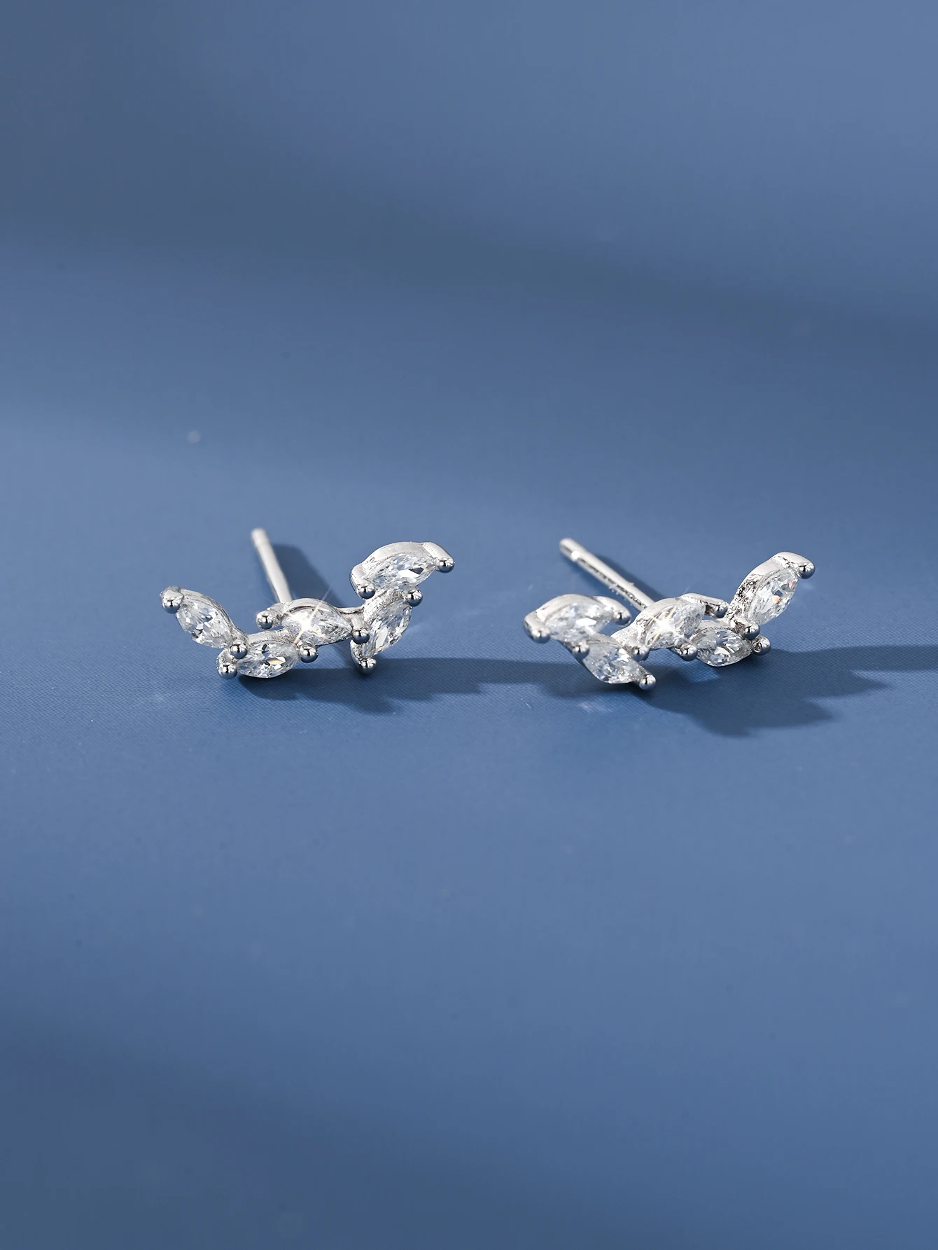 925 Sterling Silver Crystal Ear Climbers For Women, Marquise Zircon Inlaid, Nickel Free Elegant Accessory, Ideal Festival Gift ﻿