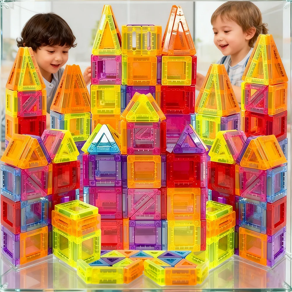 Carreaux magnétiques pour enfants âgés de 3 à 5 à 4 à 8 ans, jouets magnétiques pour 3 4 5 6 7 8 ans et plus, blocs de construction magnétiques pour garçons et filles