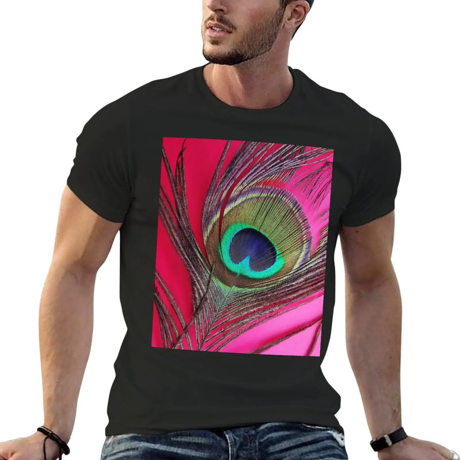 Peacock feather classic t shirt T-Shirt new edition oversized t shirt sweat man t shirt shirts for men graphic