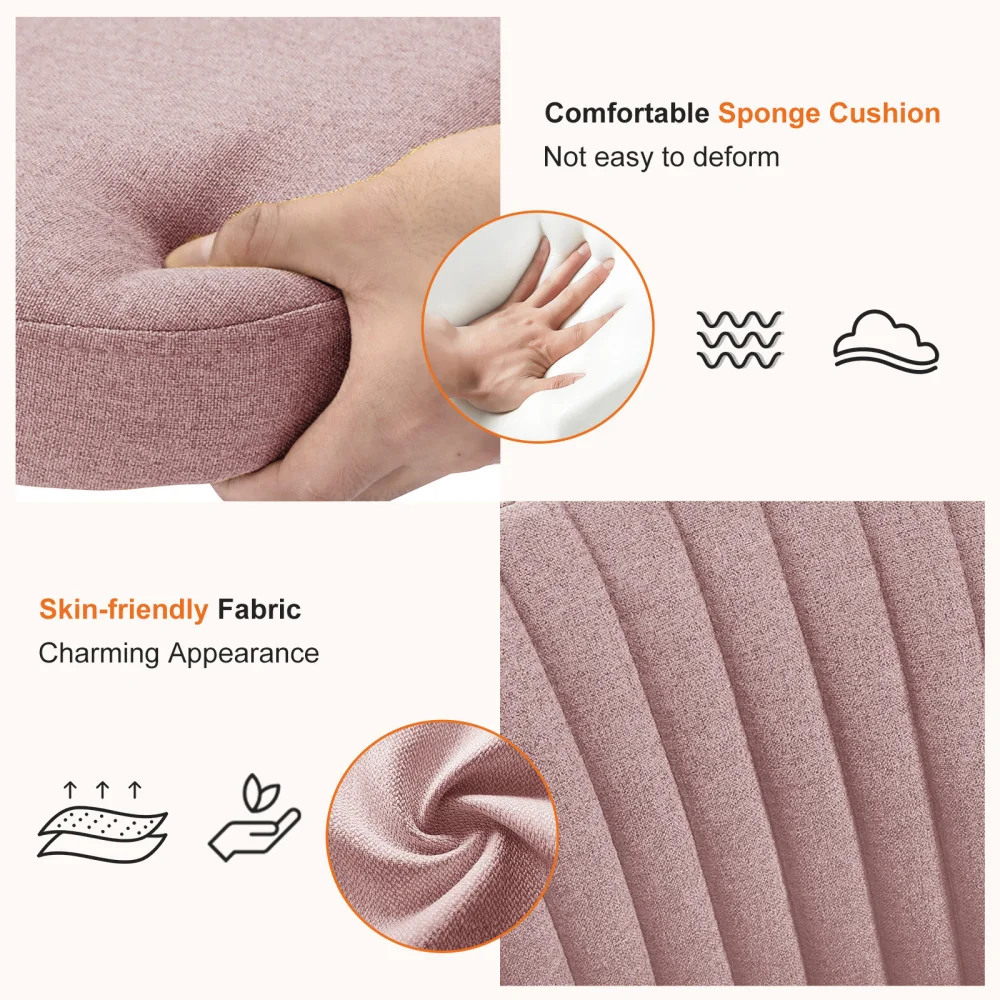 Armless Home Office  Desk Chair with Wheels Adjustable Swivel Task Computer Vanity Chair for Small Spaces