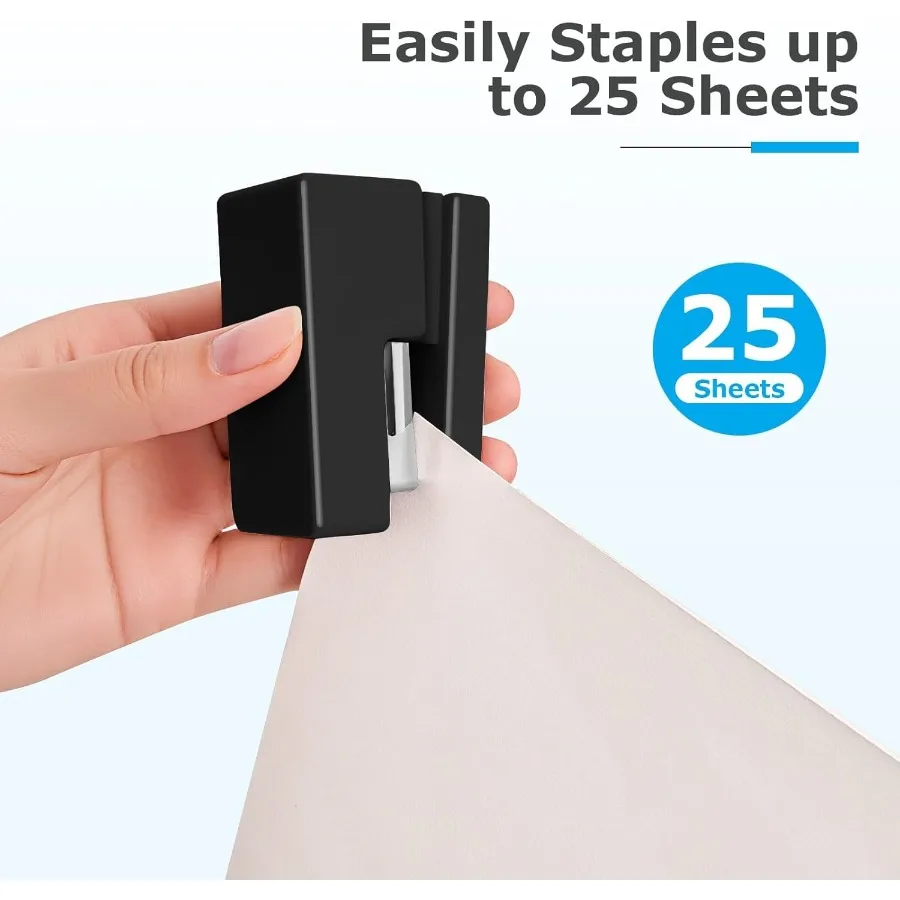 Mini cucitrice Piccola graffetta da scrivania carina Capacità di 25 fogli con 830 graffette e cucitrice da tavolo per ufficio scuola casa