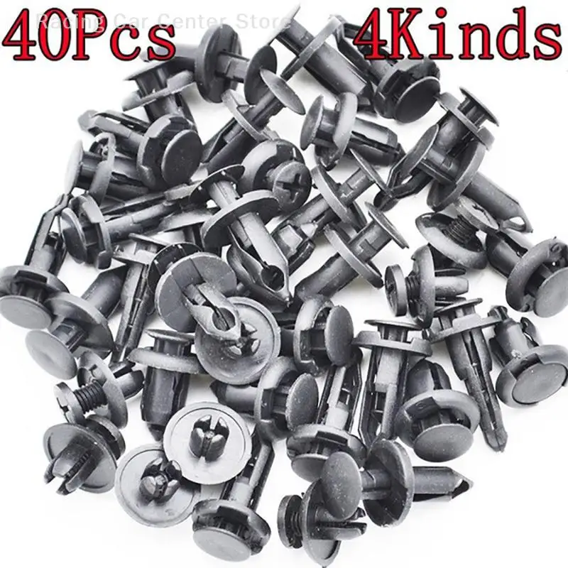40Pcs/pack Car Plastic Rivet Bumper Fender Retainer Fastener Mud Flaps Push Clips Pin