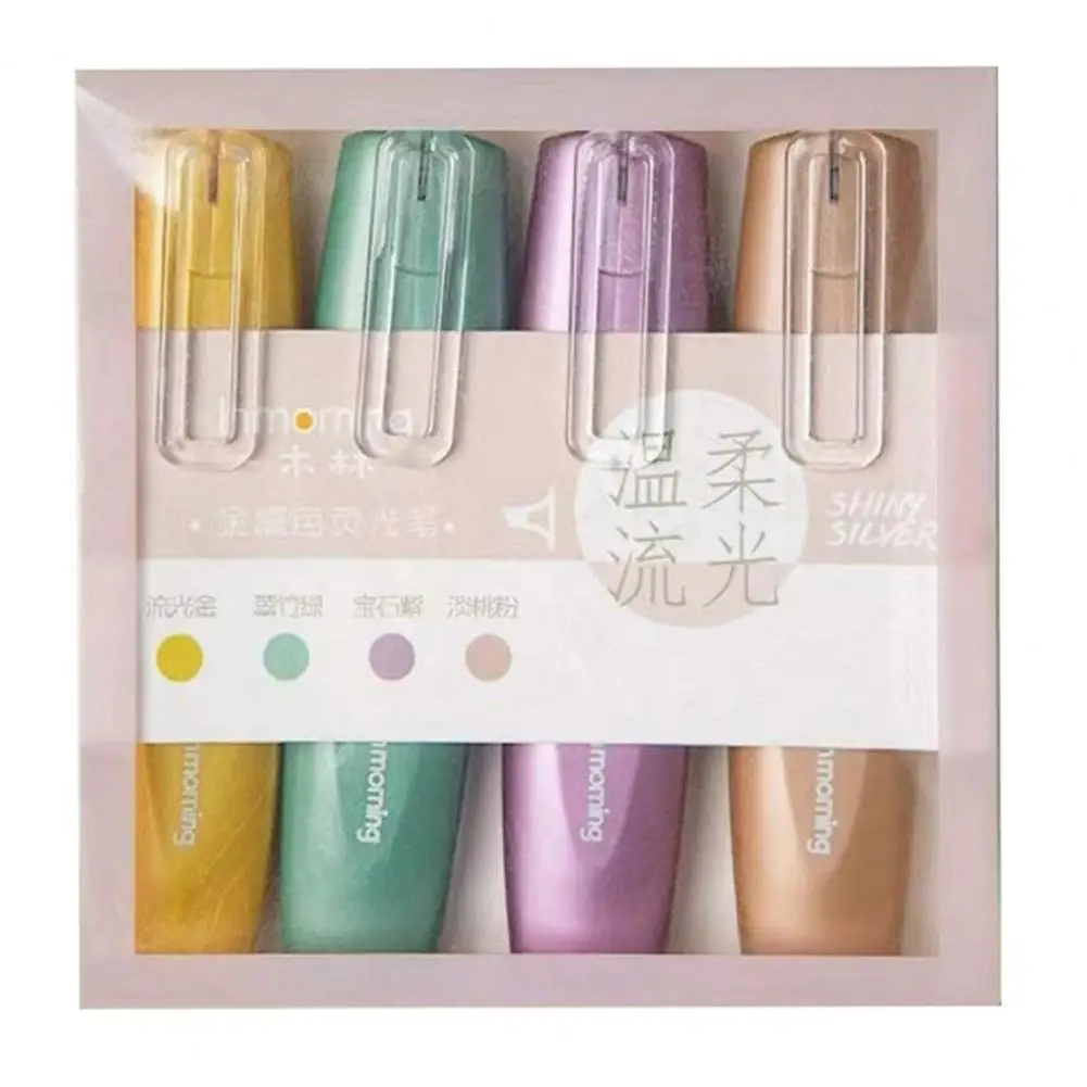 4 teile/schachtel fluor zieren den Stift glänzend Meißels pitze Kunststoff DIY Scrap booking Text marker Marker für die Schule