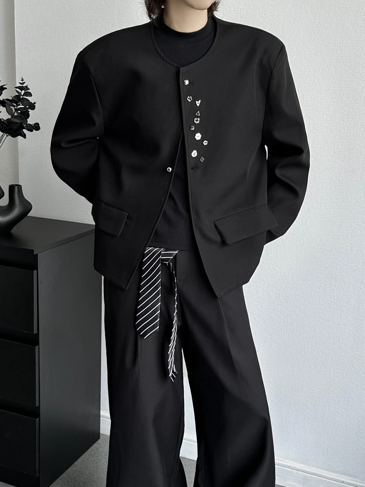 Vestes de costume simples haut de gamme pour hommes et femmes, blazer rétro, ample, confortable, manches longues, manteaux sur mesure élégants, mode automne-hiver 2025