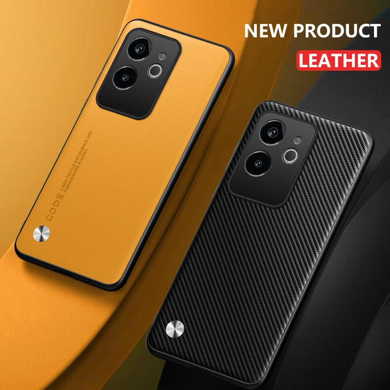 Leather Case for Oppo Realme GT6 China Carbon Fiber Silicone Protection Hard Full Camera Luxury Phone Cover OppoRealmeGT6 Shell