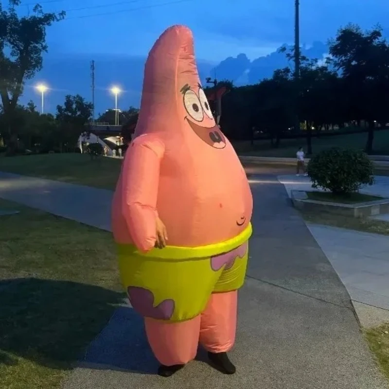 Kostium dmuchany Patrick Star, strój do cosplayu na całe ciało, nowatorski strój na imprezę świąteczną, karnawał. — 2