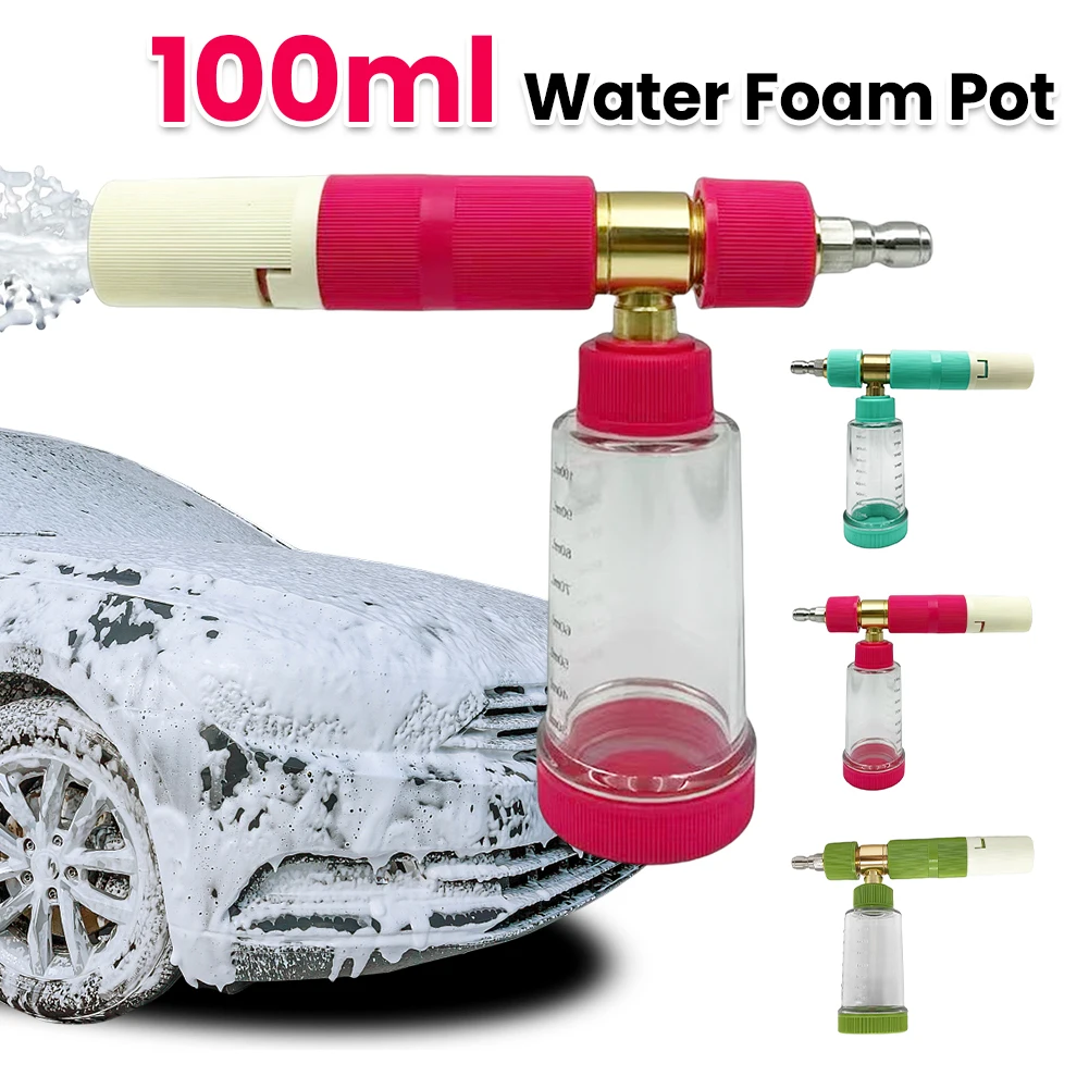 

100ml Water Foam Pot with 1/4 Inch Quick Connector Pressure Washer Gun High Pressure Snow Foam Lance for Cleaning Cars SUVs