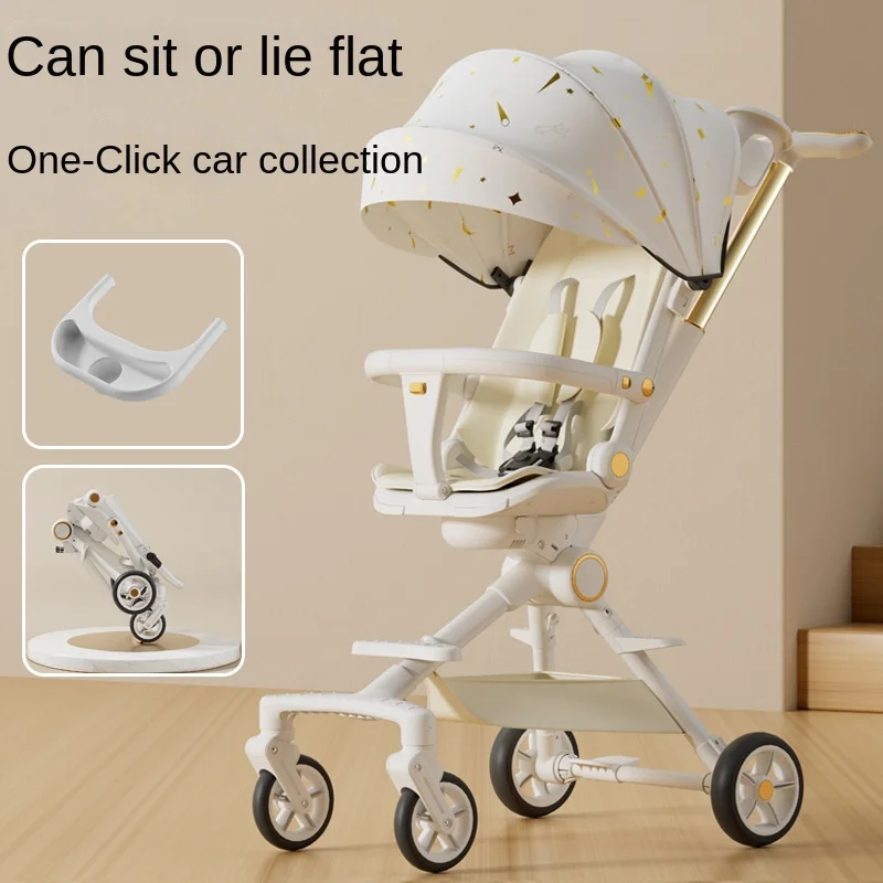 Baby Stroller 3in1 Sitting and Lying Universal Test Baby Stroller Ultra Light Shock Absorption Bidirectional Push Baby Stroller