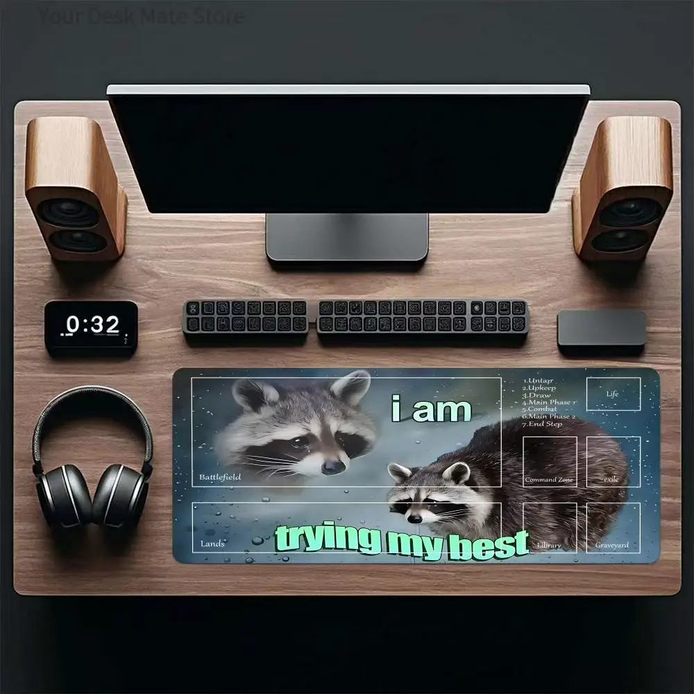 Try my best Mouse Pad  MTG mouse pad card game play mat Duel pads Beginner Card Battles Commander Gaming Deskpad