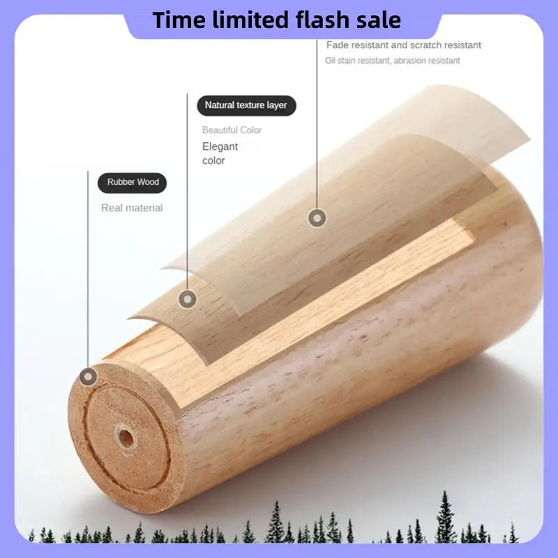 

Wood 4 Inch Furniture Legs Set Of 4 Round Solid Mid Couch Feet Spare Parts Legs For Sofa Dresser Cabinet Bed Home DIY