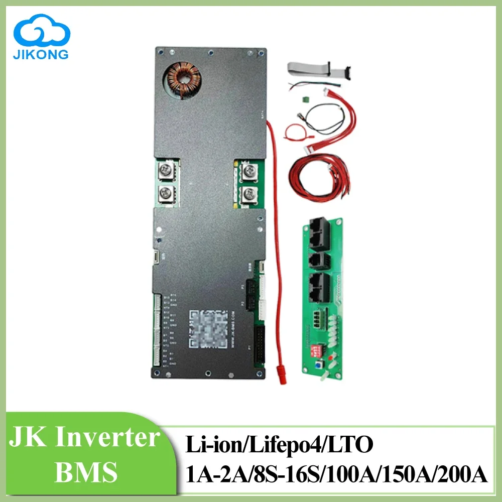 

JK Smart Inverter BMS PB2A16S20P Lifepo4 1A 2A Active Balance 8S 16S 24V 48V 100A 150A 200A CAN RS485 RS232 Energy Storage Pack