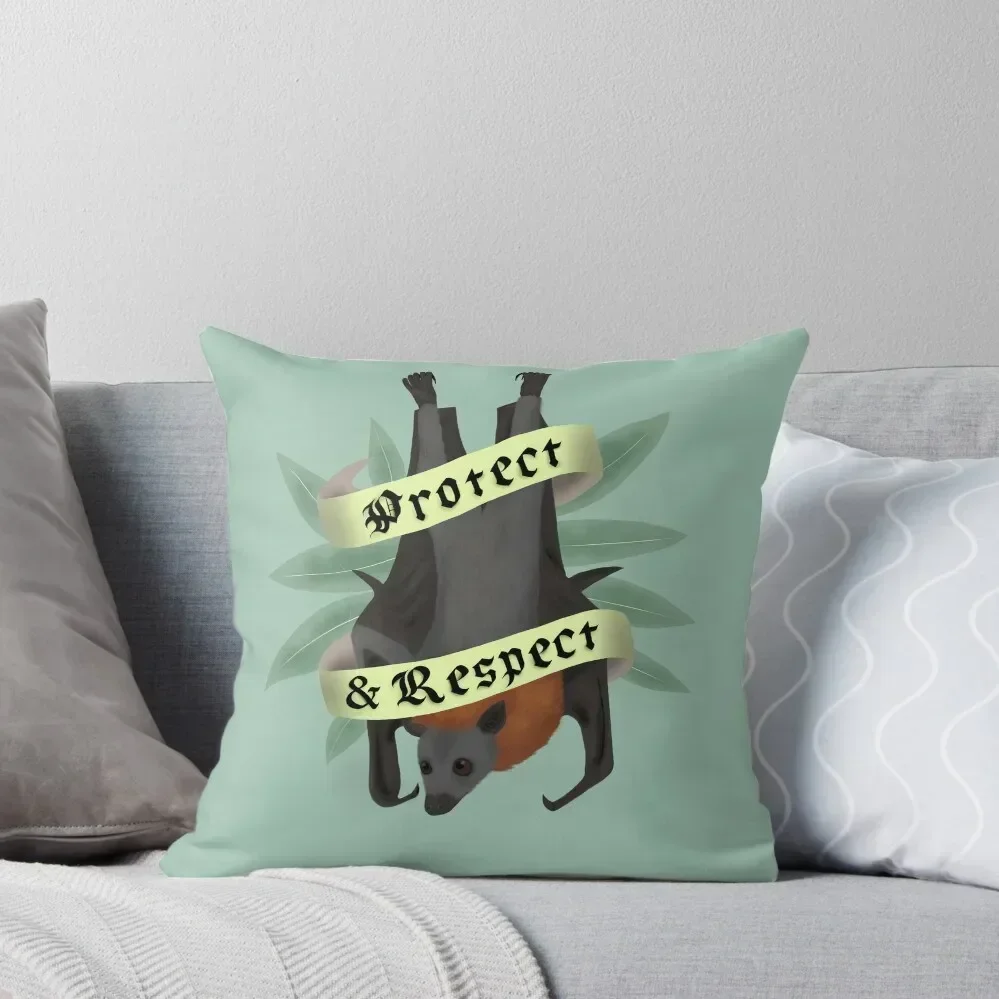 

Protect and Respect Grey Headed Flying Fox Throw Pillow Christmas Pillow Cases pillow cover luxury
