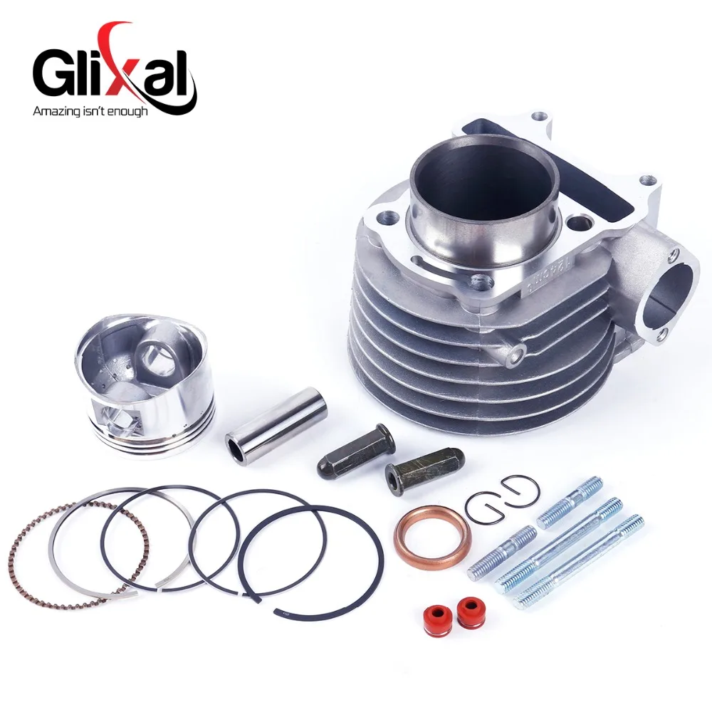 Glixal GY6 125cc 52.4mm Scooter Engine Rebuild Kit Cylinder Kit Cylinder Head assy 4-stroke 152QMI Moped Scooter Go Kart ATV