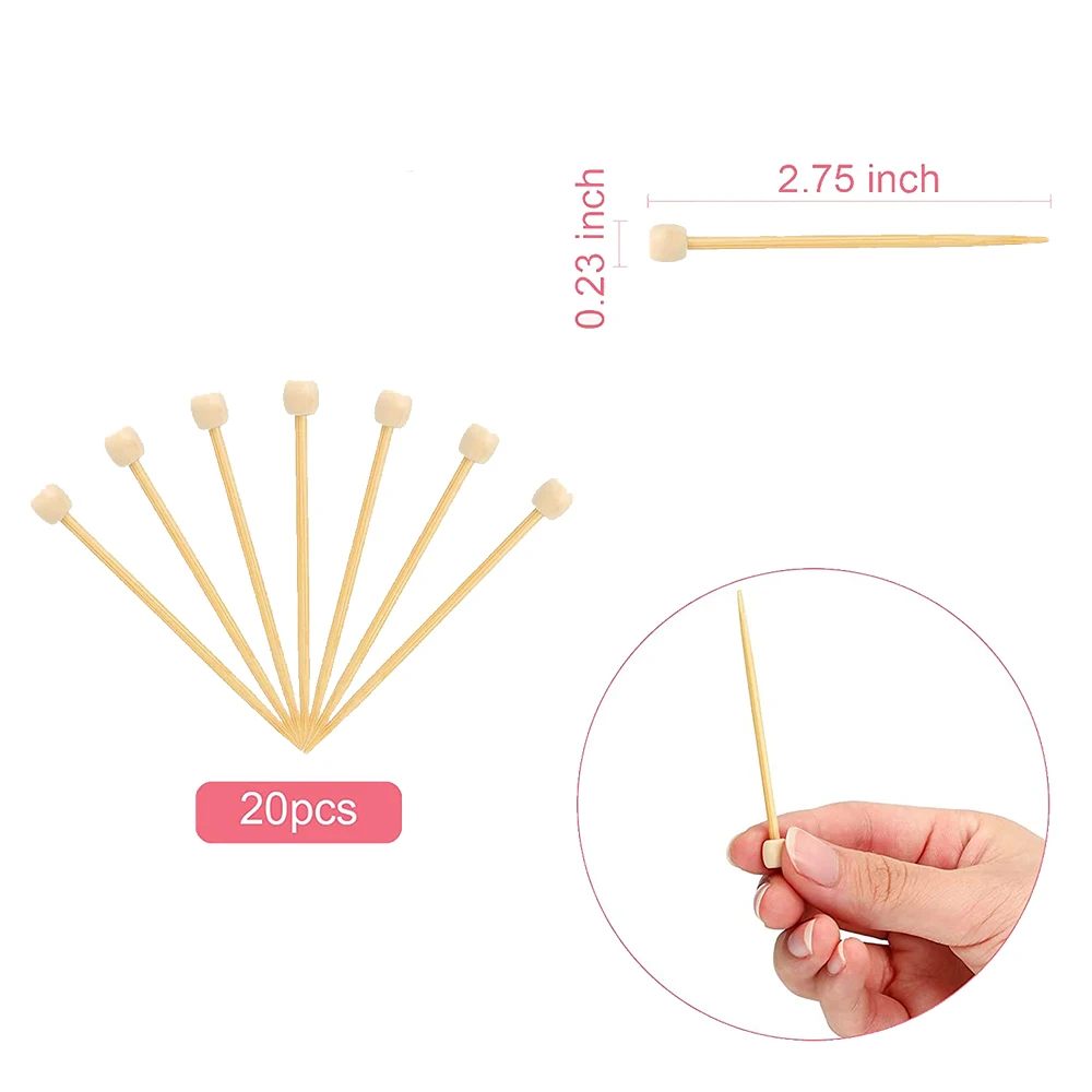 20Pcs Weaving Marking Needles Bamboo Marking Pins Smooth Single Pointed Knitting Needles Crochet Tools for DIY Craft image 2