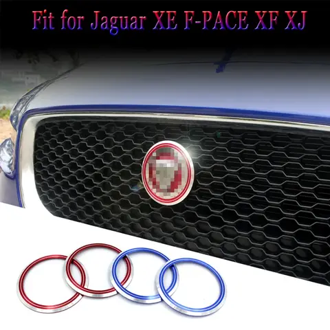 Jaguar XE XF F-PACE X760 X761 X260 자동차 그릴 그릴 엠블럼 장식 링 스티커 자동차 스타일링 헤드 배지 트림 커버