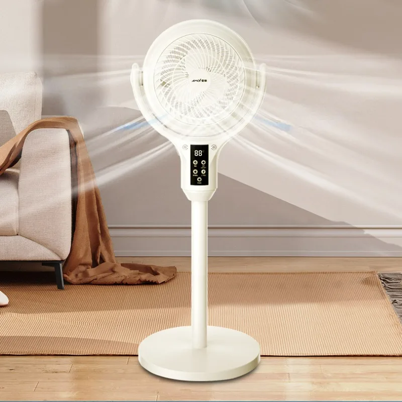 High Wind Silent Digital Display Style Vertical Electric Fans Home Office Desk Circulation Shaking Floor Fan Portable Summer Use